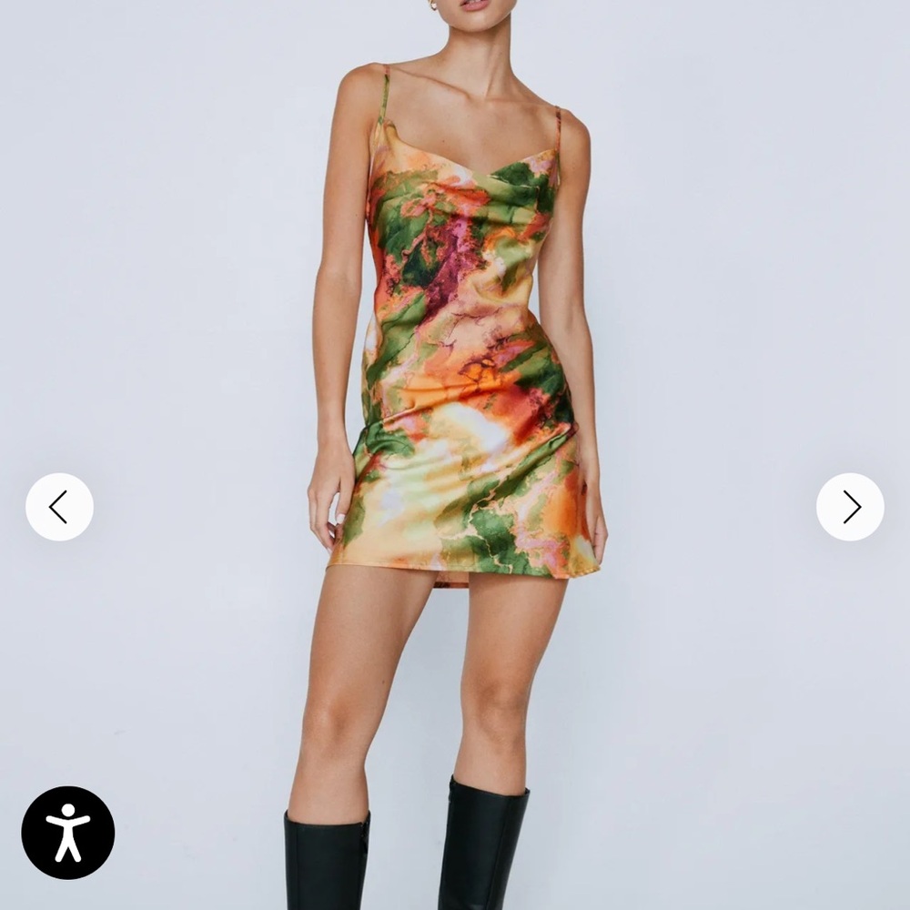 Nasty Gal Multicolor Abstract Print Dress Size 4